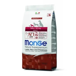 Hrană câini mici – Monge Mini Adult Miel, Orez 2.5kg