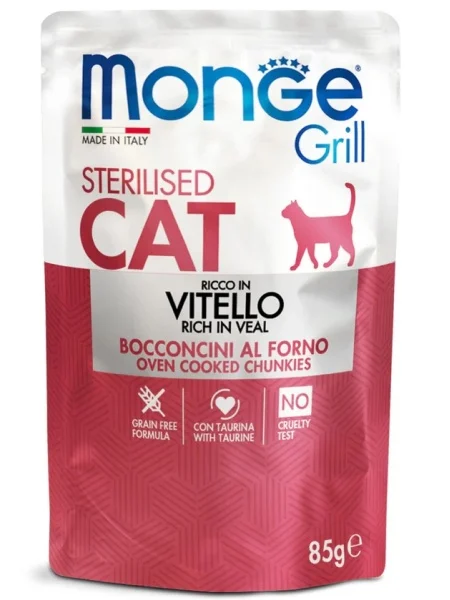 monge cat grill sterilised vitel plic 85 g