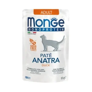 Monge Pisici Superpremium Plic Paté Adult cu Rață – 85g - 28 BUC/BAX