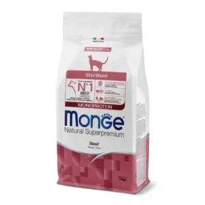 monge c sprem sterilised beef mprot 1.5kg hrană uscata pisici sterilizate vită fără cereale