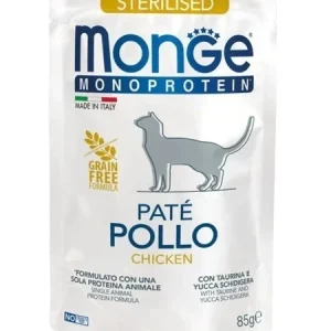 Monge Pisici Superpremium Plic Paté Sterilised cu Pui – 85g - 28 BUC/BAX
