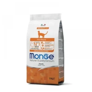 Hrană monoproteică Monge pentru pisici sterilizate cu rață