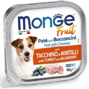 Monge Câini Superpremium Paté cu Bucăți de Curcan și Afine – 100g - 32 BUC/BAX