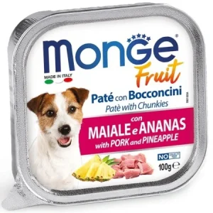 Monge Câini Superpremium Paté cu Bucăți de Porc și Ananas – 100g - 32 BUC/BAX