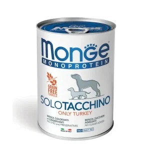 MONGE DOG Monoprotein Curcan 400g - hrană umedă monoproteică pentru câini adulți
