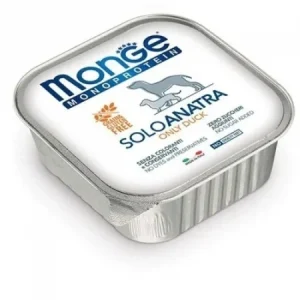 MONGE DOG SOLO Paté Rață 150g - hrană umedă monoproteică pentru câini adulți