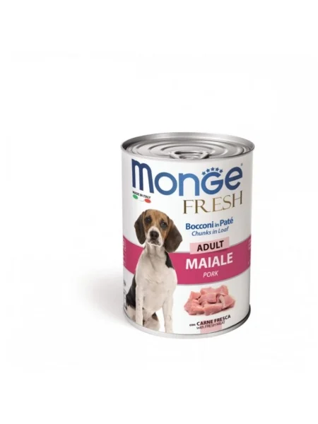 Monge Câini Superpremium Bucăți în Pastă Adult cu Porc – 400g - 24 BUC/BAX 1 Monge Câini Superpremium Bucăți în Pastă Adult cu Porc – 400g - 24 BUC/BAX