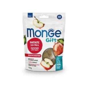 Monge Câini Gift Fruit Chips – Digestie Sensibilă Cartofi & Măr 150 g - 10 BUC/BAX
