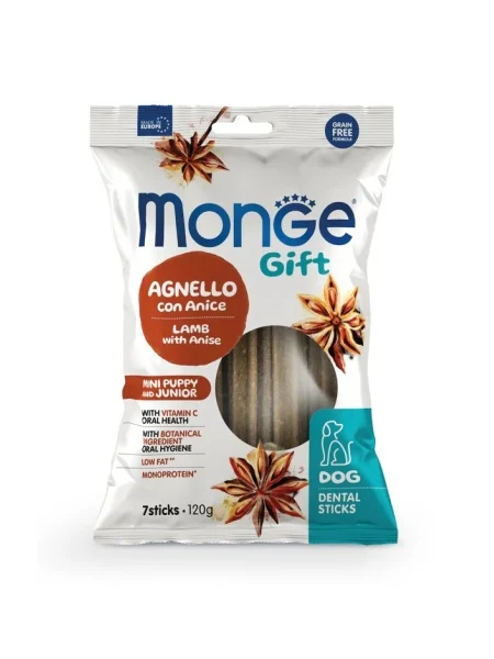 Monge Câini Gift Dental Sticks Puppy & Junior Mini – Miel cu Anason 120 g - 14 BUC/BAX 1 Monge Câini Gift Dental Sticks Puppy & Junior Mini – Miel cu Anason 120 g - 14 BUC/BAX