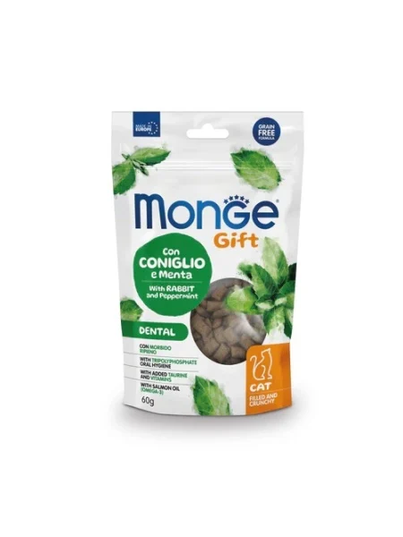 Monge Pisici Gustare Dentară Umplută și Crocantă cu Iepure și Mentară – 60g - 10 BUC/BAX 1 Recompense dentare câini cu iepure și mentă Monge