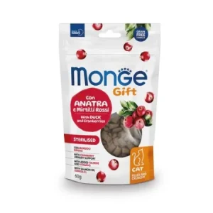 recompense pisici sterilizate rață merișoare 60 g MONGE GIFT