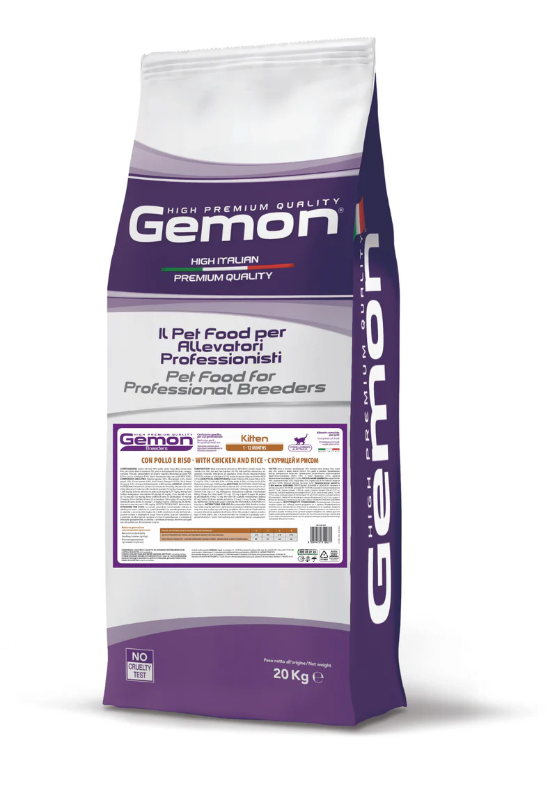 Gemon Pisici Breeders Kitten cu Pui și Orez 34/15 – 20kg 1 gemon kitten hrana uscata pui orez 20kg pentru pisoi in crestere