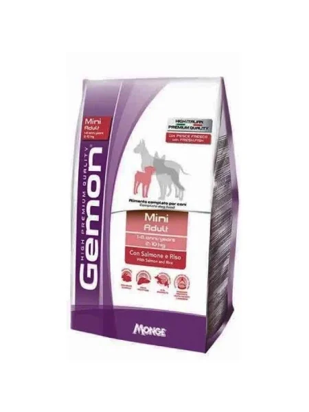 Gemon Câini Breeders Mini Adult cu Somon și Orez 26/13 – 20kg 1 gemon dog mini adult somon orez 20kg hrana uscata caini mici digestie omega