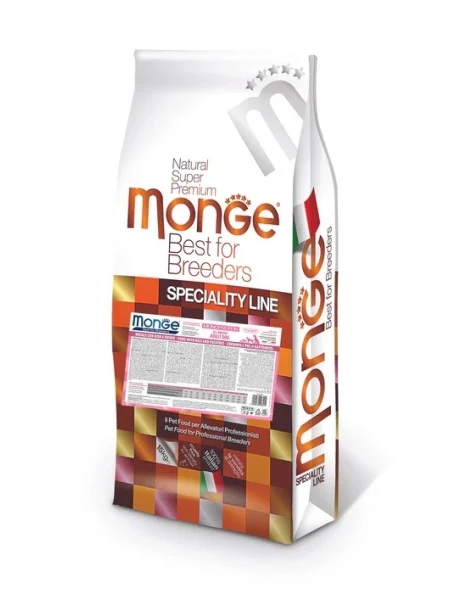 Monge Câini Breeders Toate Rasele cu Porc, Orez și Cartofi 26/16 – 15kg 1 monge dog speciality porc orez cartofi 15kg hrana uscata completă câine adult