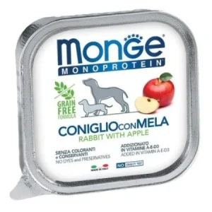 Monge Paté Iepure Măr 150g hrană umedă câini adulți monoproteică digestie ușoară