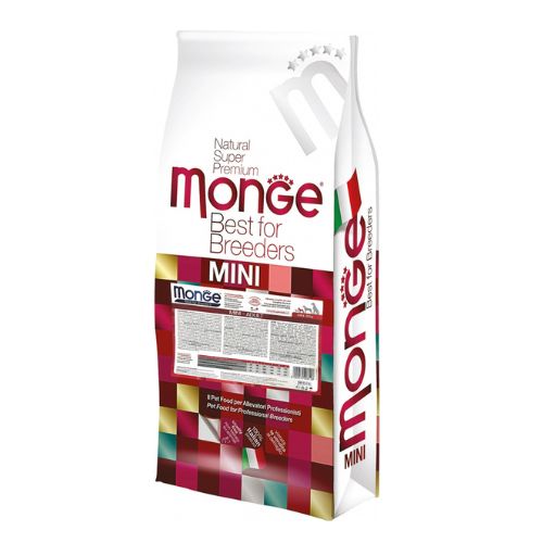 Monge Câini Breeders Mini cu Miel 27/14,5 – 15kg 1 Monge Mini Adult Lamb 15kg hrană câini mici miel digestibil superpremium