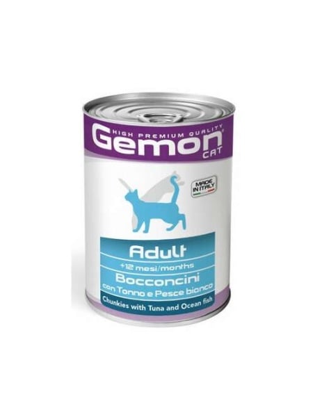 Gemon Pisici Sterilised cu Ton și Pește Oceanic – Bucăți în Sos 415g - 24 BUC/BAX 1 gemon c pouches chunkies steril tuna ocean fish 415g hrana umeda pisici sterilizate