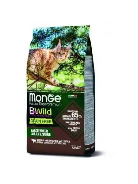 monge c bwild gf buffalo potatoes lentils 1.5kg hrana uscata pisici fara gluten