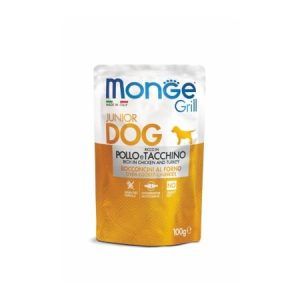 monge d sprem puppy junior chicken turkey pouch 100g hrana umeda catei crem
