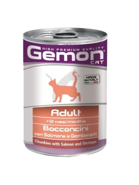 Gemon Cat Chunkies Adult Somon & Creveți 415 g – hrană umedă pisici adulte