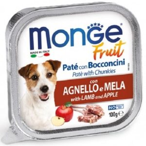 monge fruit lamb apple 100g paté chunkies hrană umedă câini