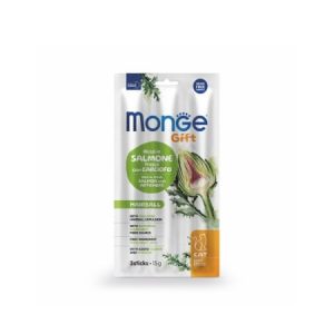 monge cat gift hairball somon anghinare 15g snackuri pisici anti ghemotoace par
