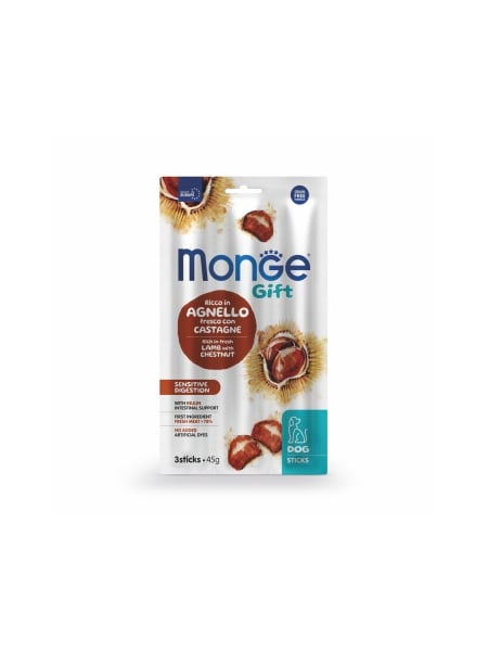 monge dog gift sticks miel castane 45g recompense caini digestie sensibila
