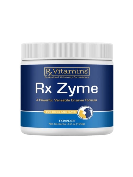 rx zyme 120g pulbere enzime digestie câini pisici gut health