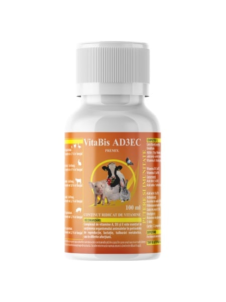 vitabis ad3ec 100ml supliment vitamine pasari animale crestere imunitate