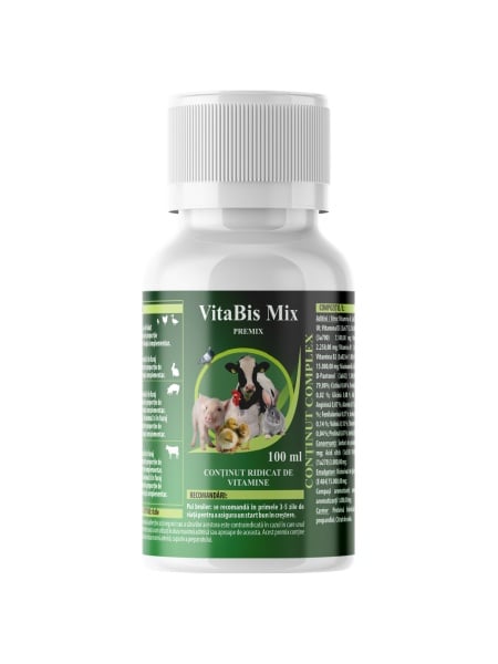 vitabis mix 100ml complex vitamine crestere imunitate pasari animale