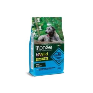 monge câini bwild grain free anșoa cartofi mazăre 2.5kg hrană câini adulți