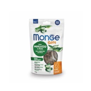 monge cat gift filled crunchy cod aloe 60g recompense pisici